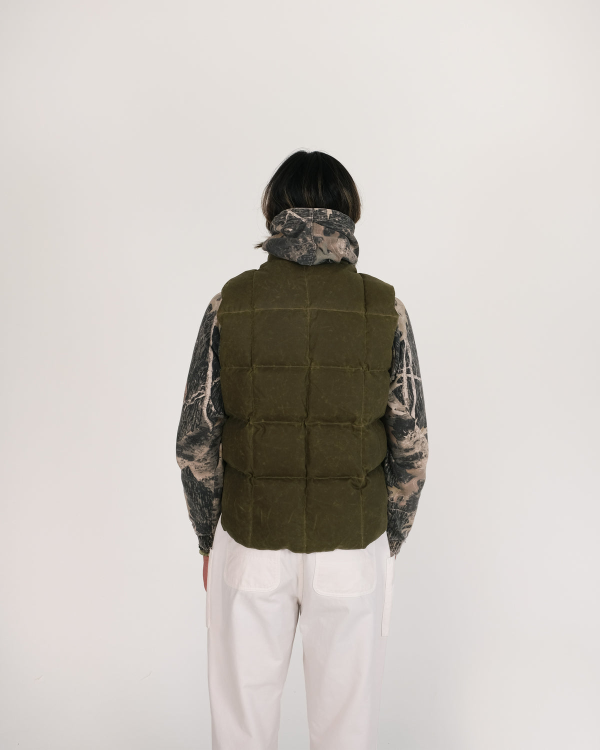 NxNW Box Quilt Vest – Waxed Canvas – Olive
