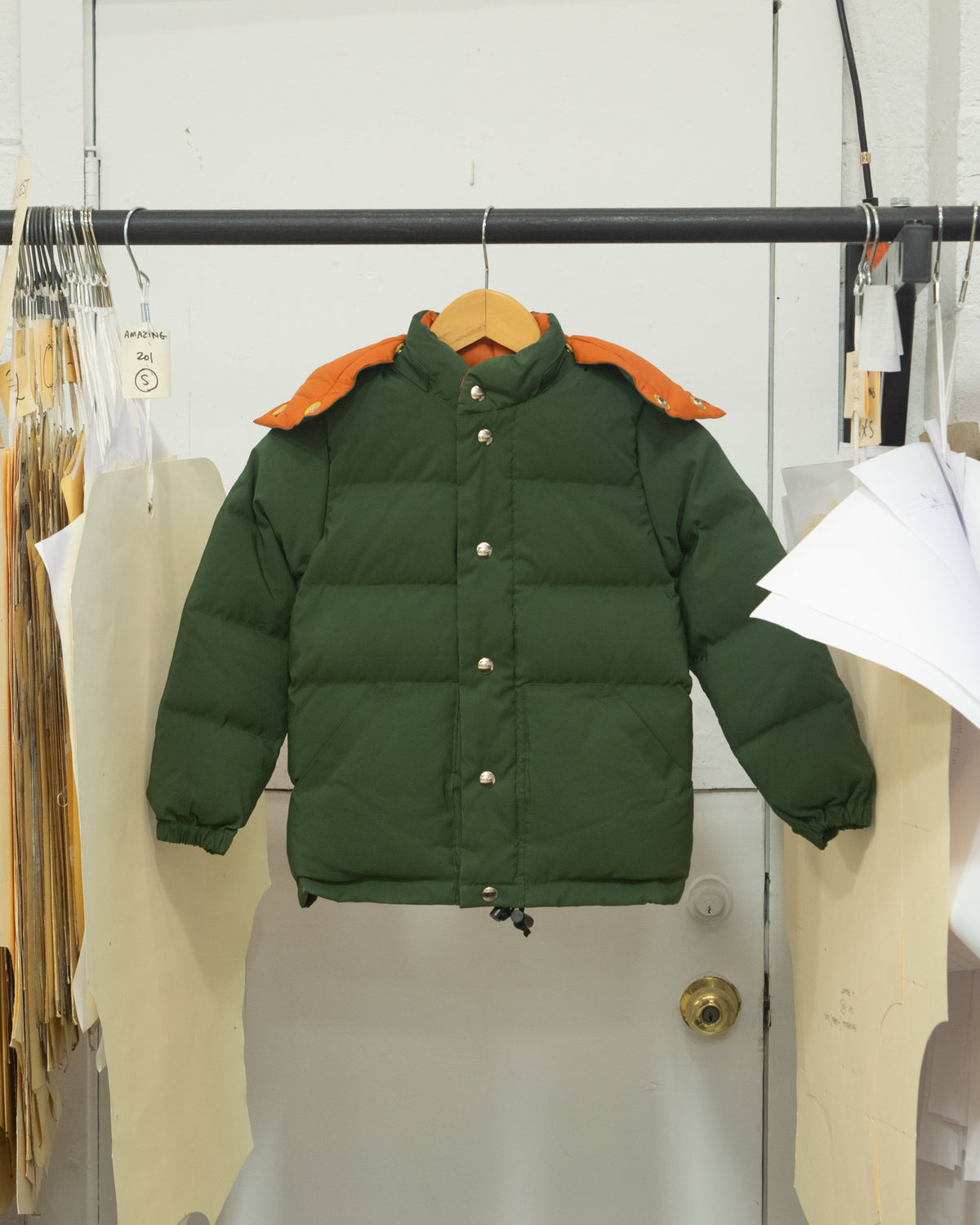 Sample Series | Kid&#39;s Down Sweater | Olive &amp; Rust