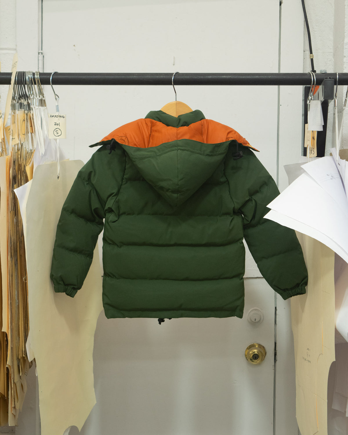 Sample Series | Kid&#39;s Down Sweater | Olive &amp; Rust