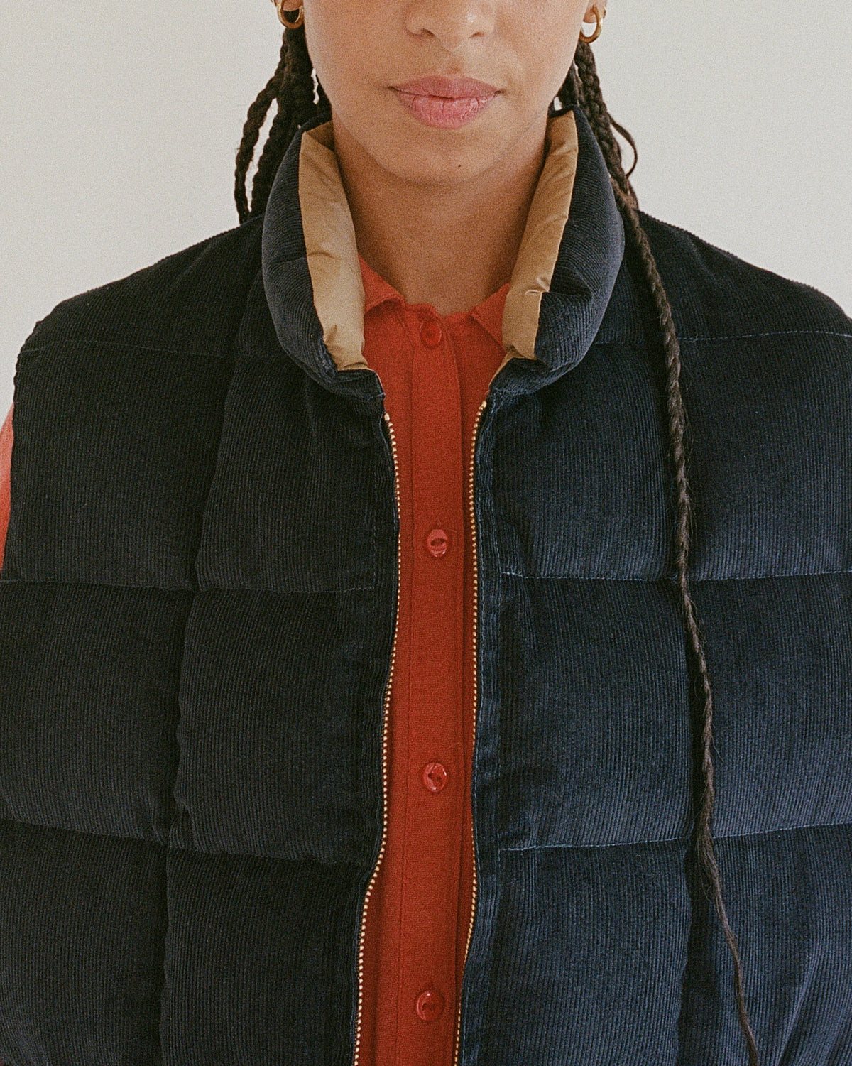 North by Northwest Vest - Square Quilted Corduroy - Navy