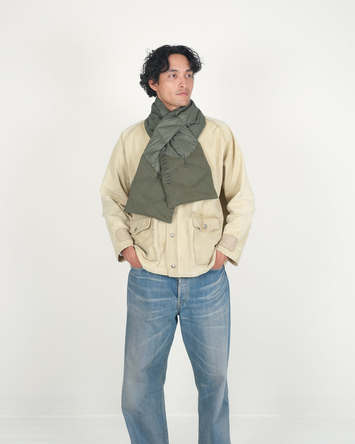 Down Army Surplus Scarf - Patchwork Olive