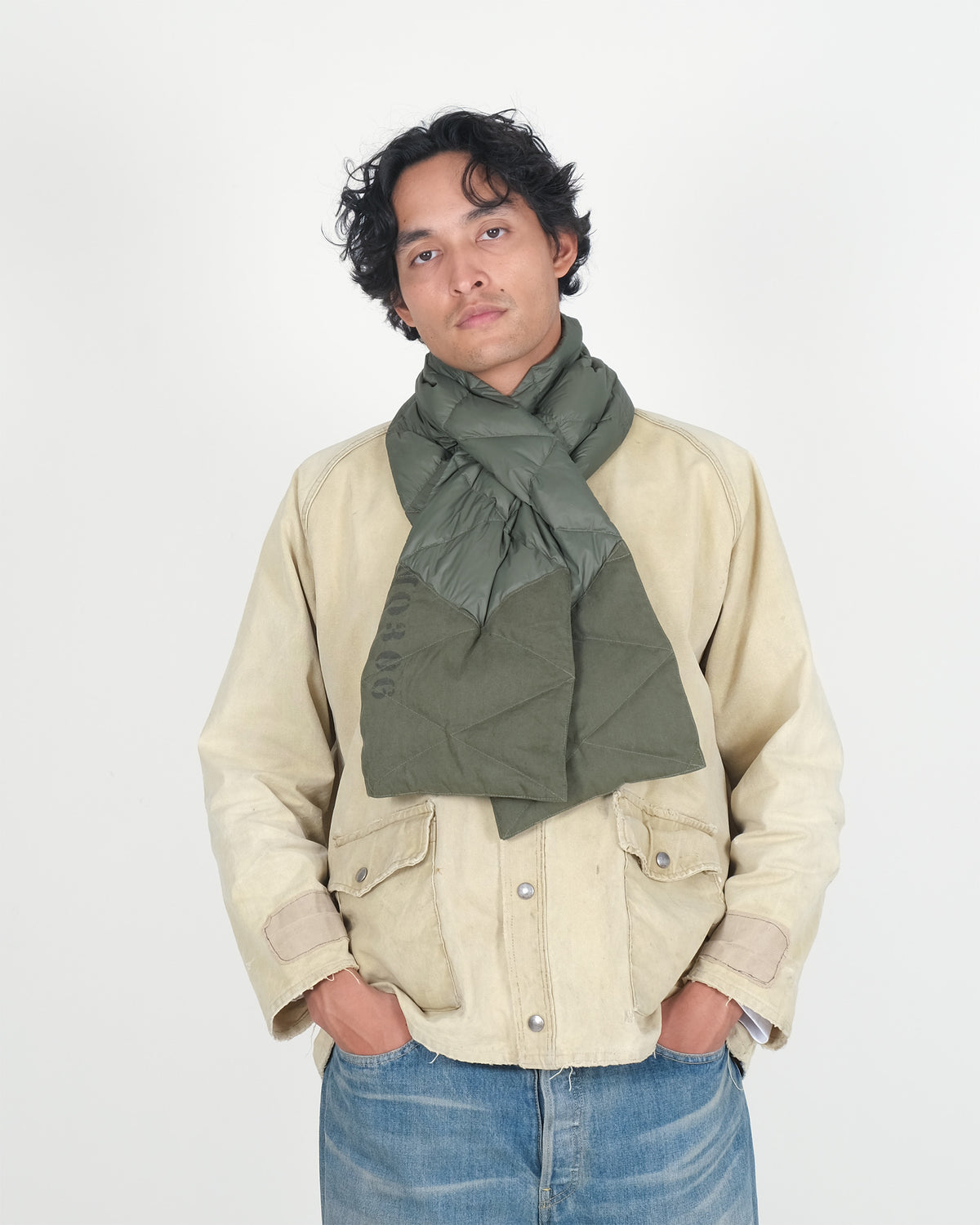 Down Army Surplus Scarf - Patchwork Olive