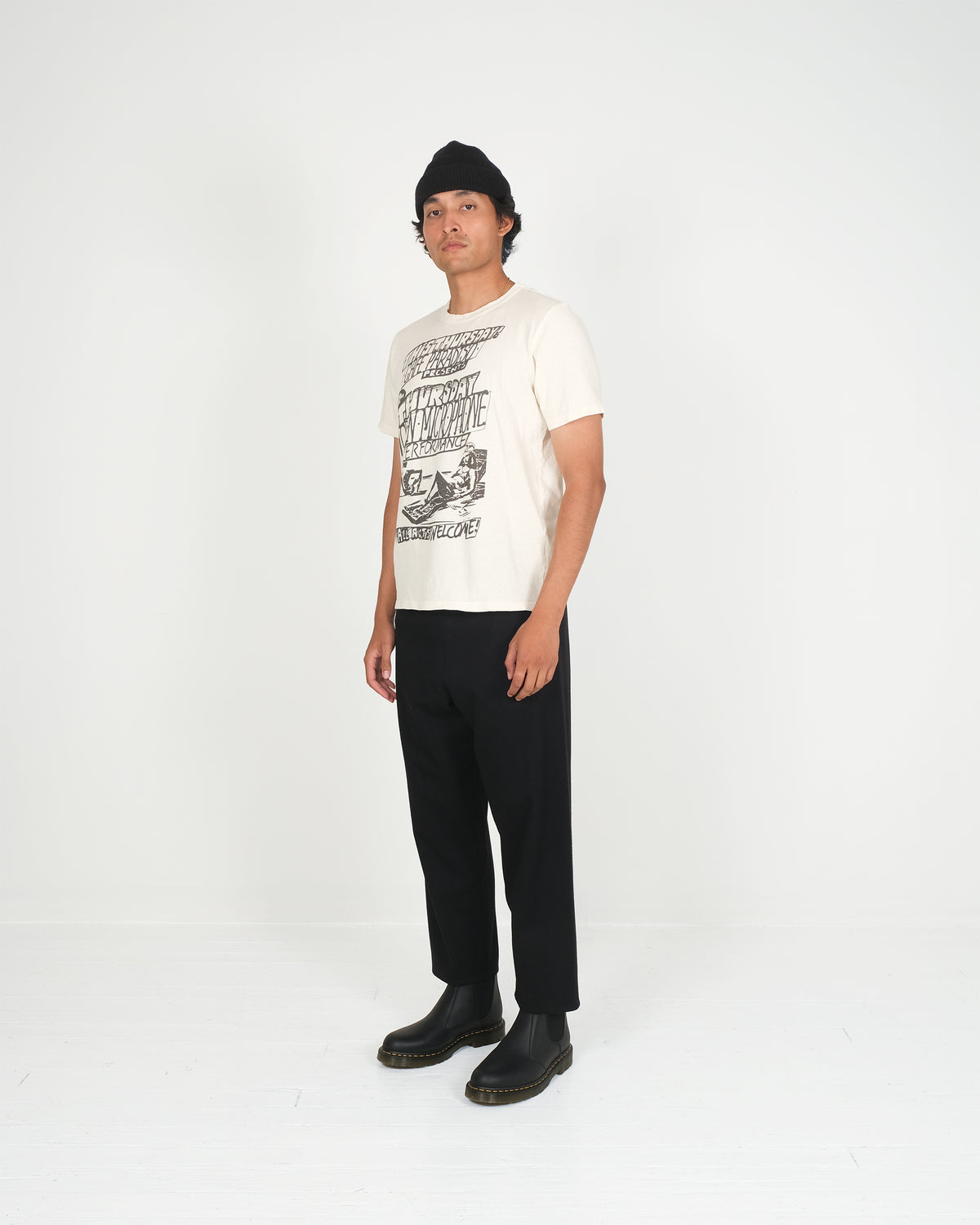 Short sleeve T-shirt - Cafe Paradiso Open Mic - Warm White