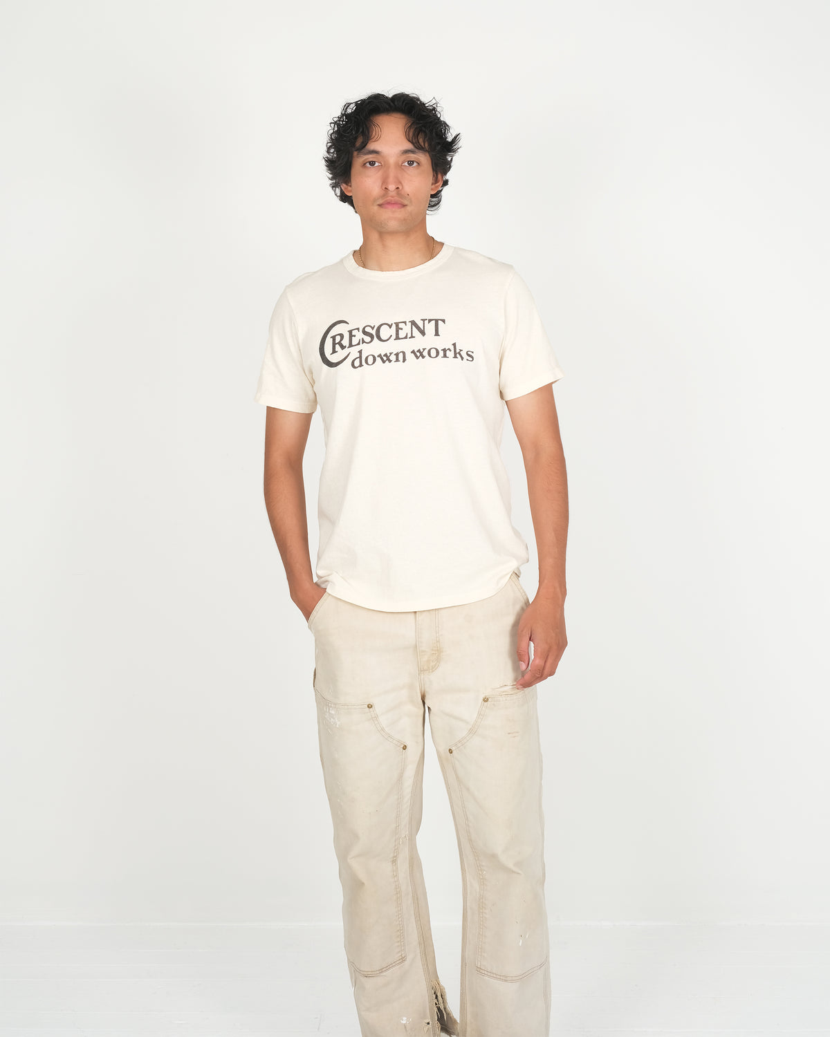 Short sleeve T-shirt - Vintage Logo - Warm White
