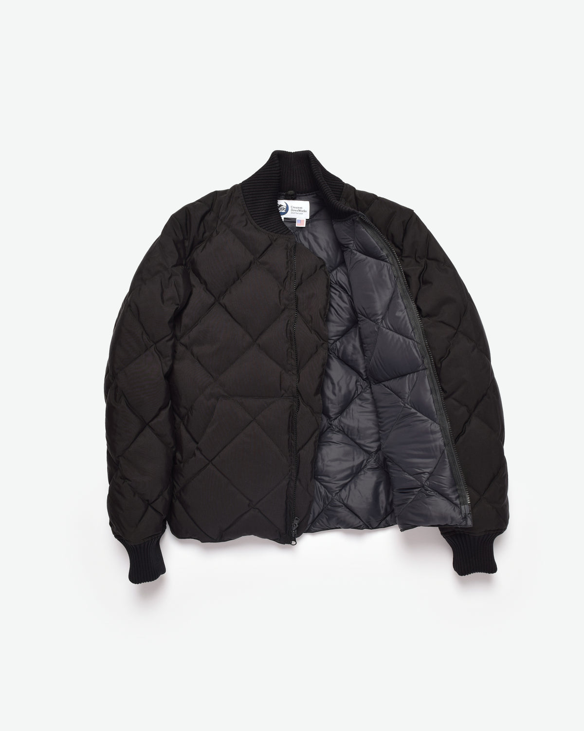 Diagonal Quilt Sweater - Black