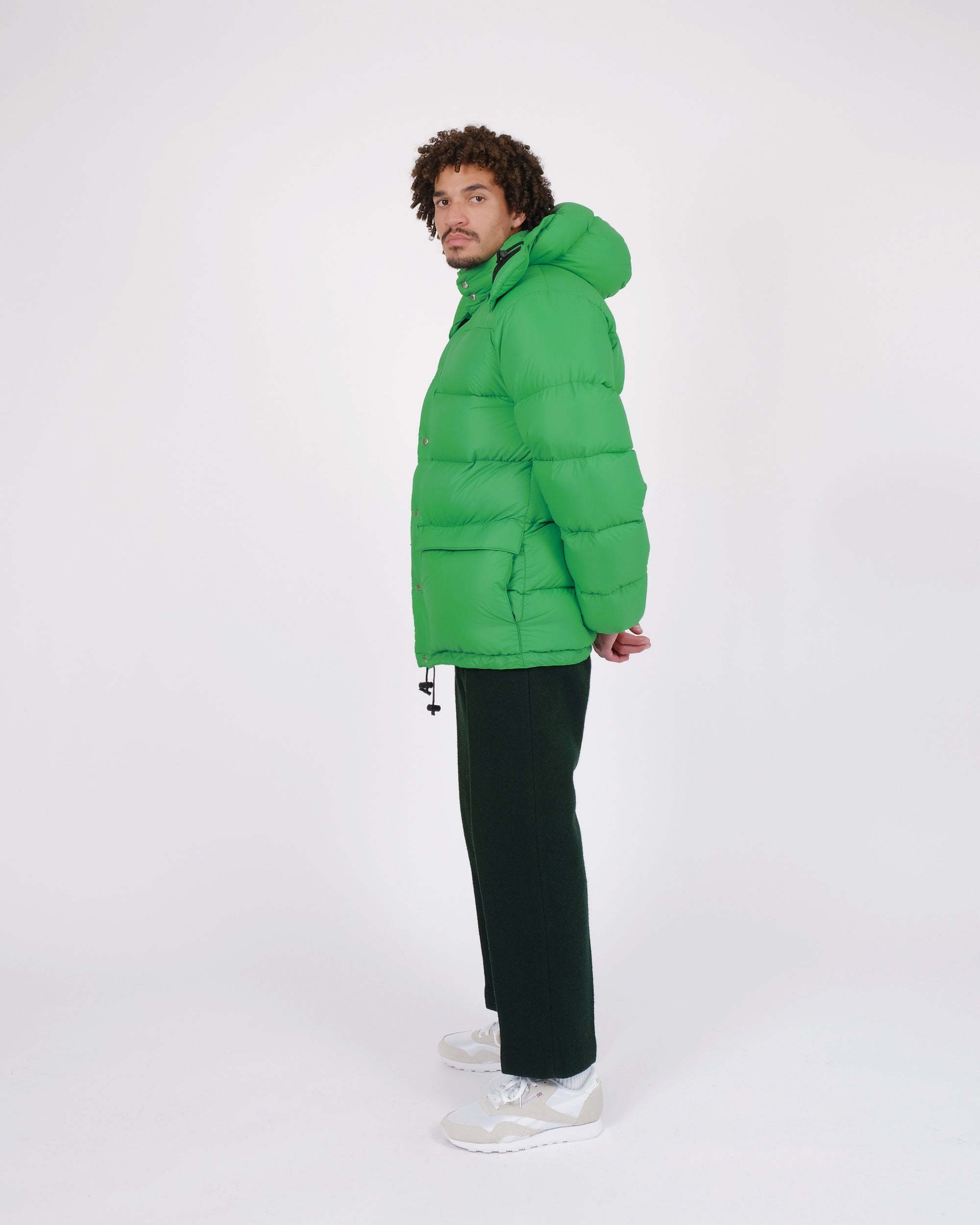 Down Parka | Kelly Down Classico Nylon | Works Crescent Green Streakfree