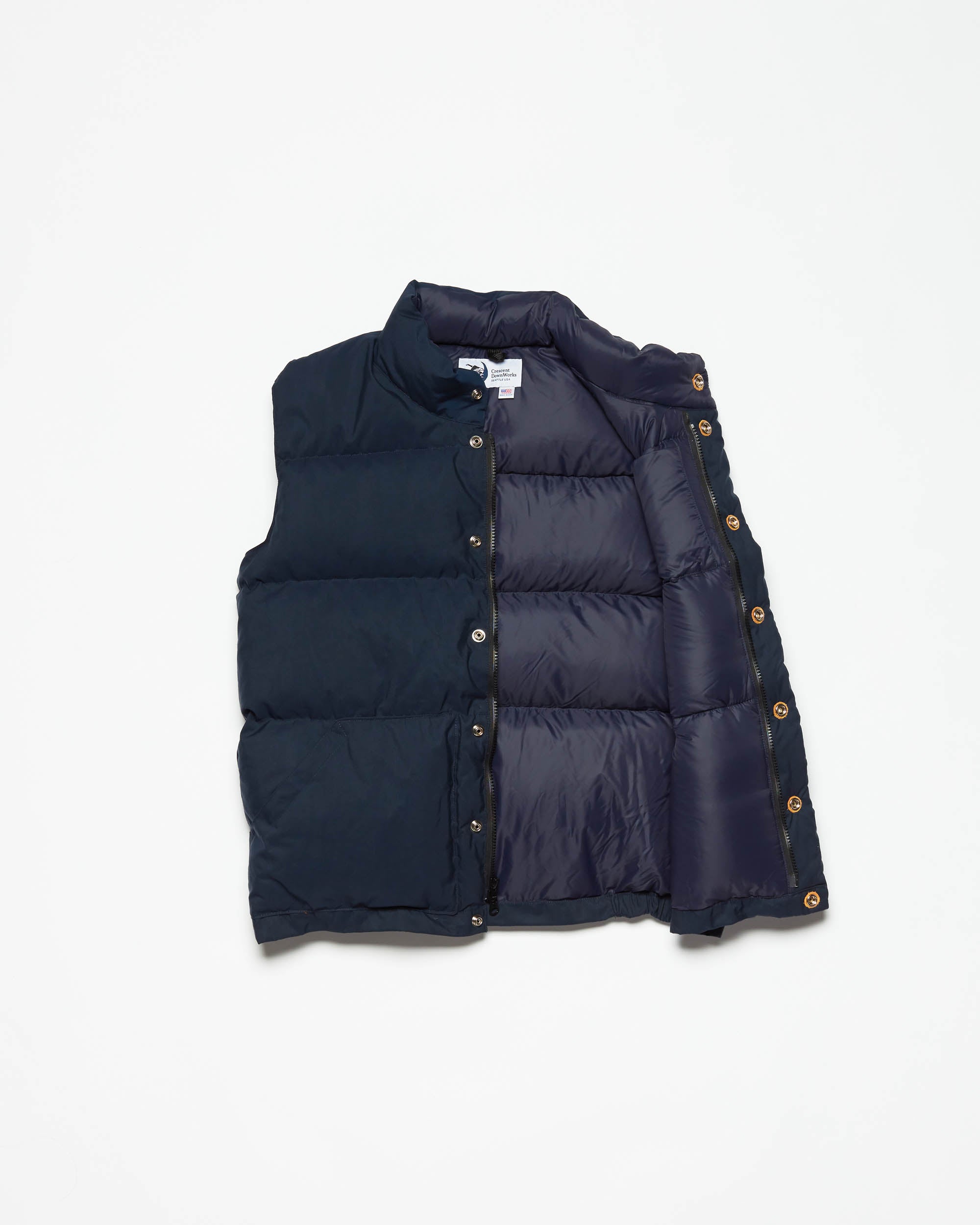 Crescent Down Works Down Italian Vest | Navy