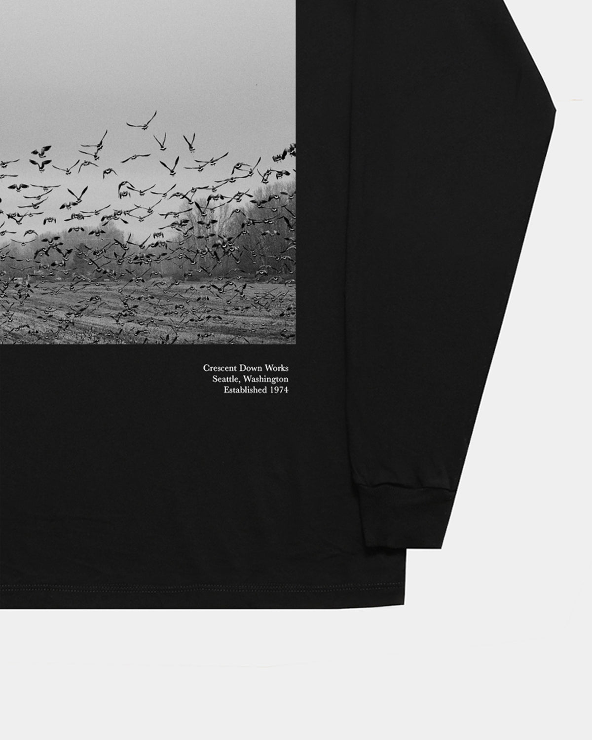 Long Sleeve T-Shirt - Flock of Geese - Black