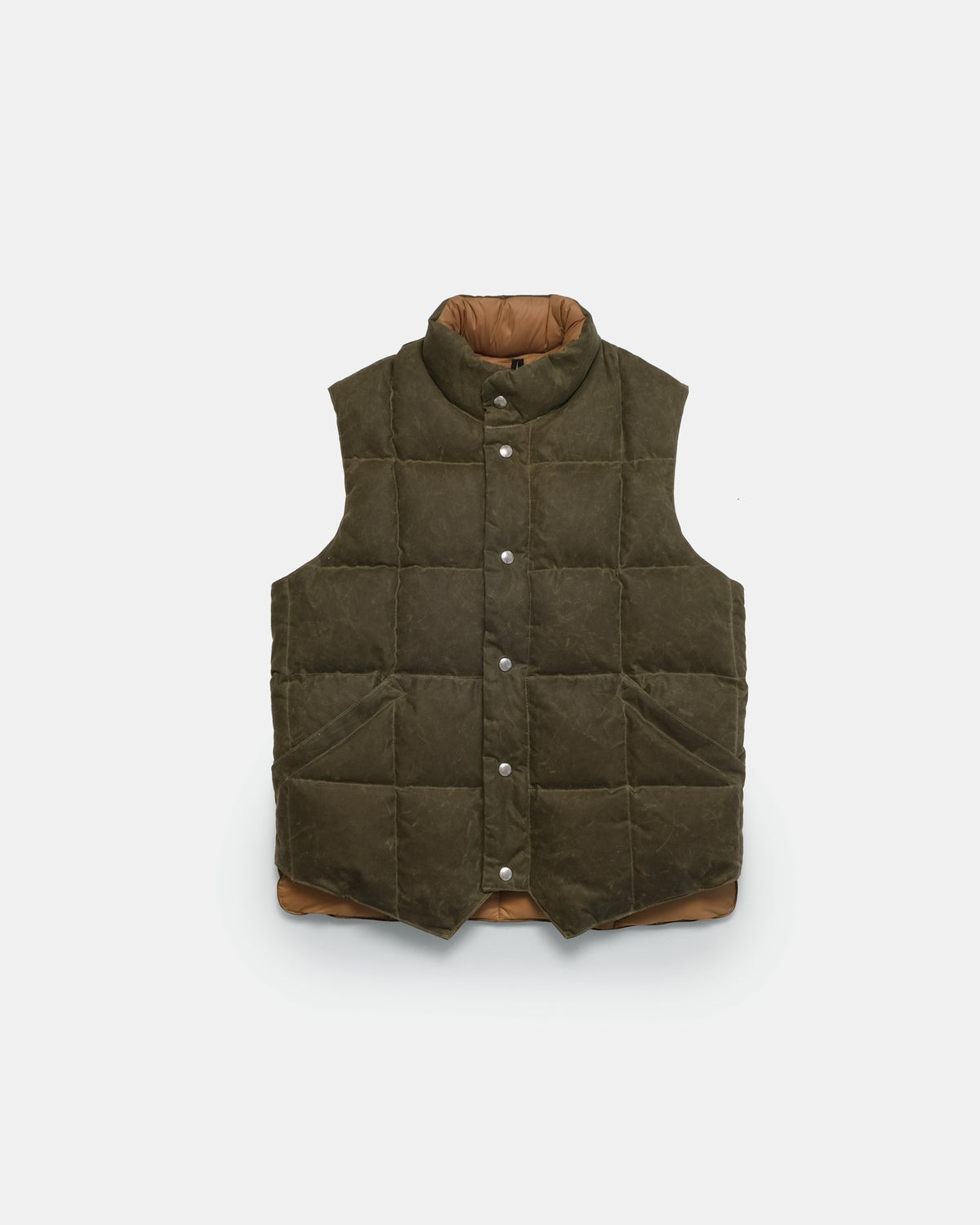 NxNW Box Quilt Vest – Waxed Canvas – Olive